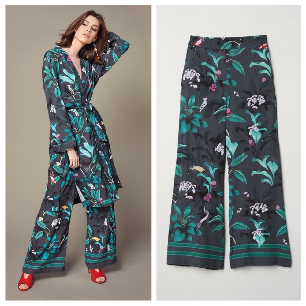 Anna Glover X H&M Tropical Wide Leg Pants